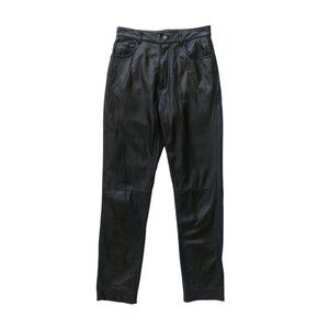 Wilsons Leather Vintage Women's Black Genuine Leather Pants Size 8 / 28 Waist